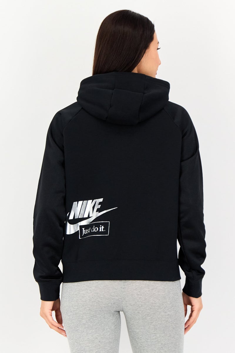 Nike Women Loose Fit Long Sleeve Outdoor Hoodie, Black - Image 2